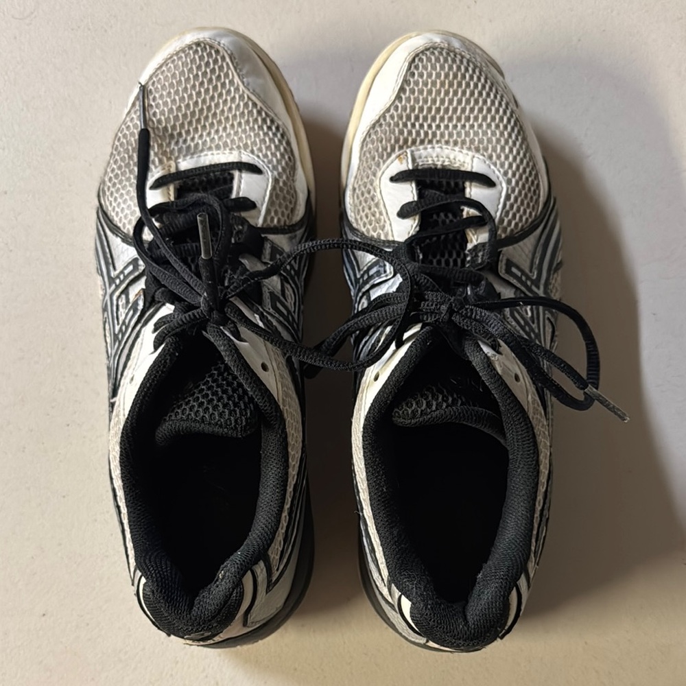 Asics Black and White Sneakers with Mesh Upper